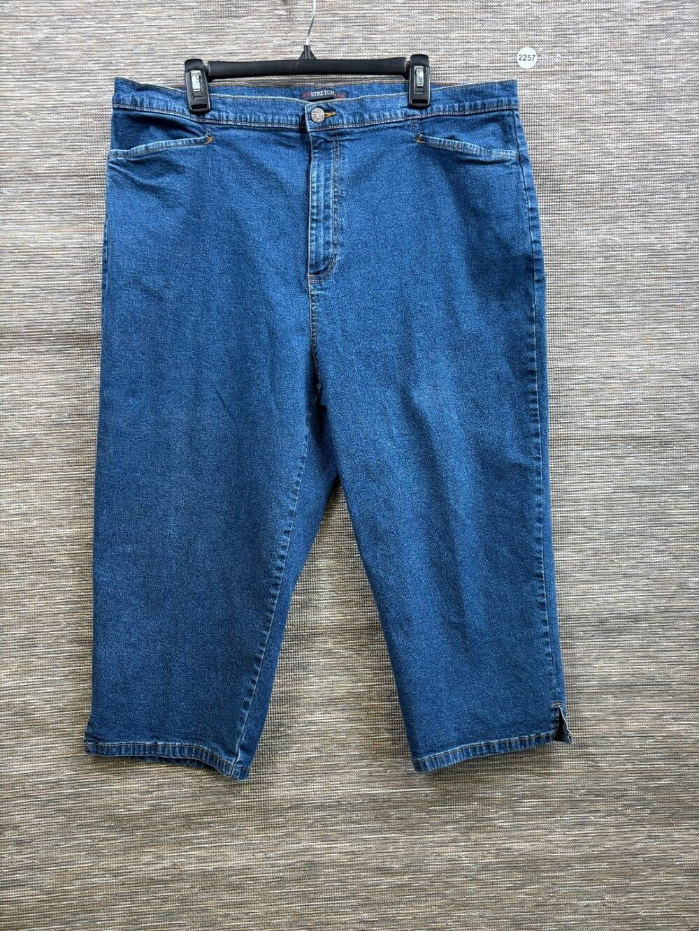Vintage Bill Blass Mom Cropped Jeans Womens Sz 20W Blue High Rise Denim Stretch